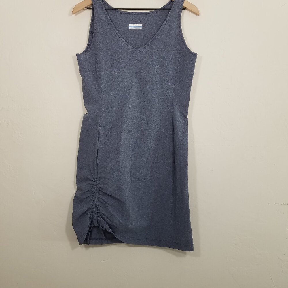 Columbia Sleeveless Rushed Dress with Pockets Lightweight V-Neck Size S